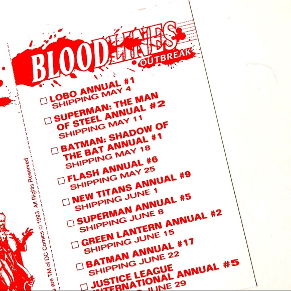 Vintage Bloodlines DC Comics Collector’s Checklist Card - Picture 2 of 4